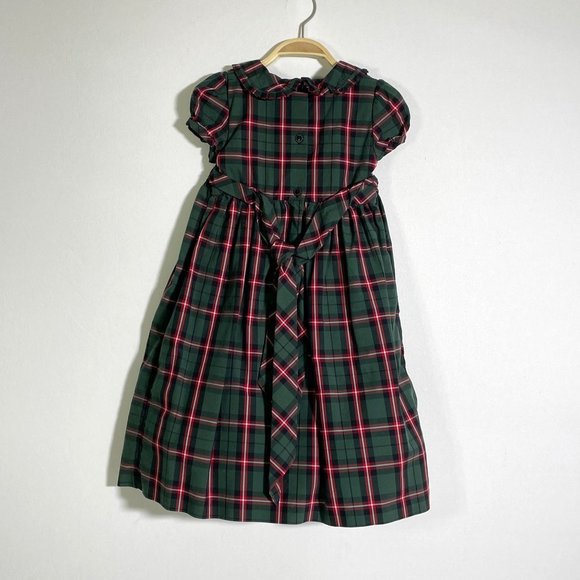 Janie and Jack Smocked Plaid Holiday Red Green Dress Toddler 3T - Picture 4 of 12